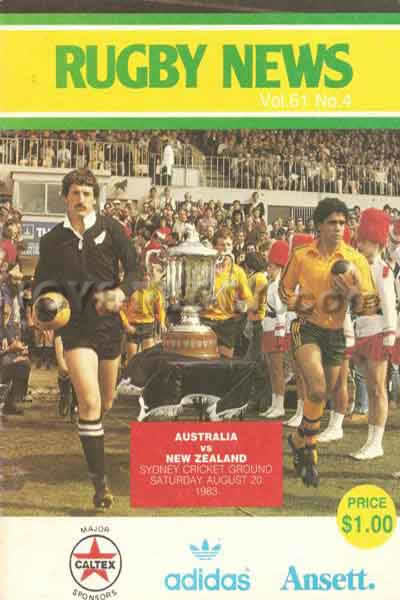 1983 Australia v New Zealand  Rugby Programme